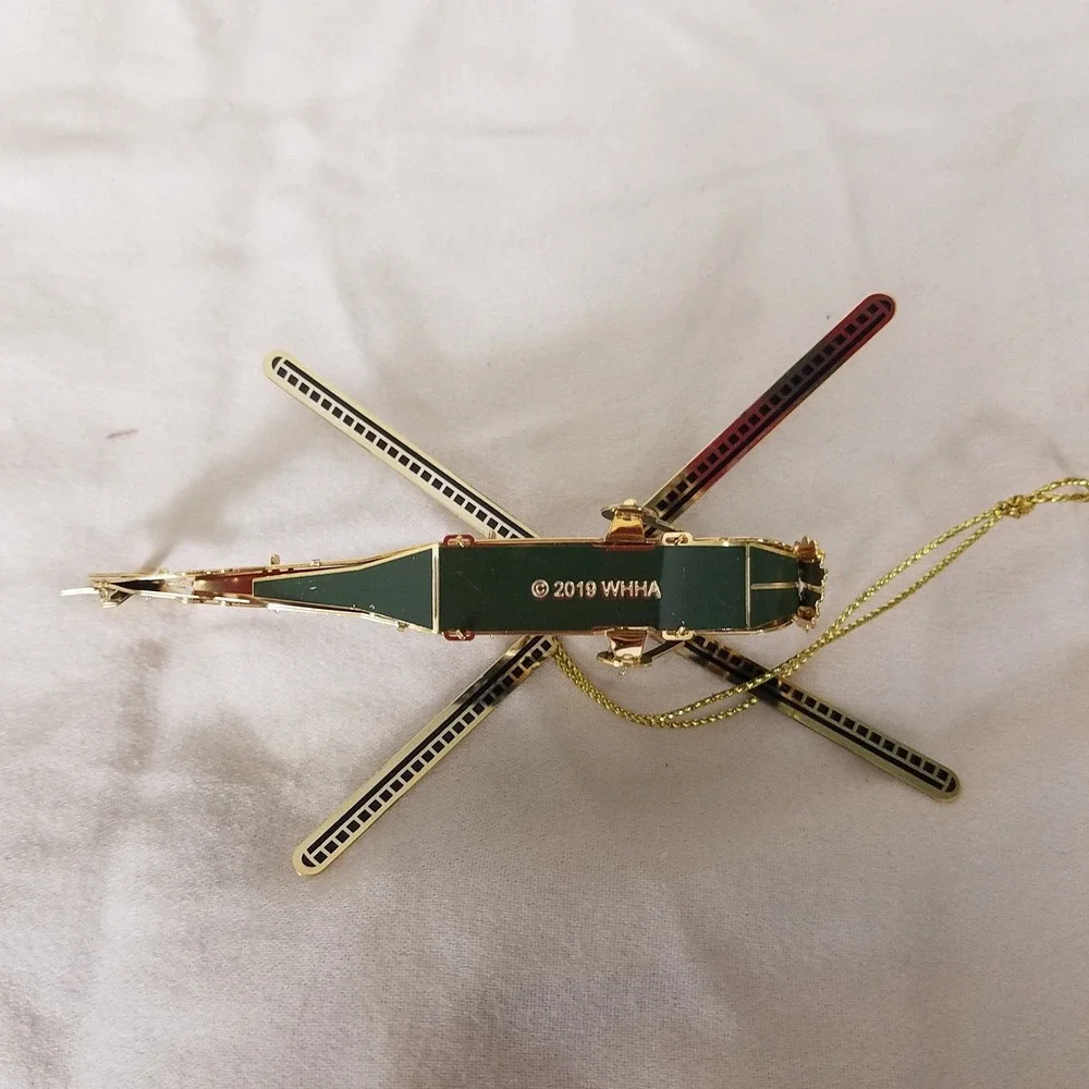 WHHA 2019 White House Christmas Ornament Eisenhower Helicopter Green Excellent